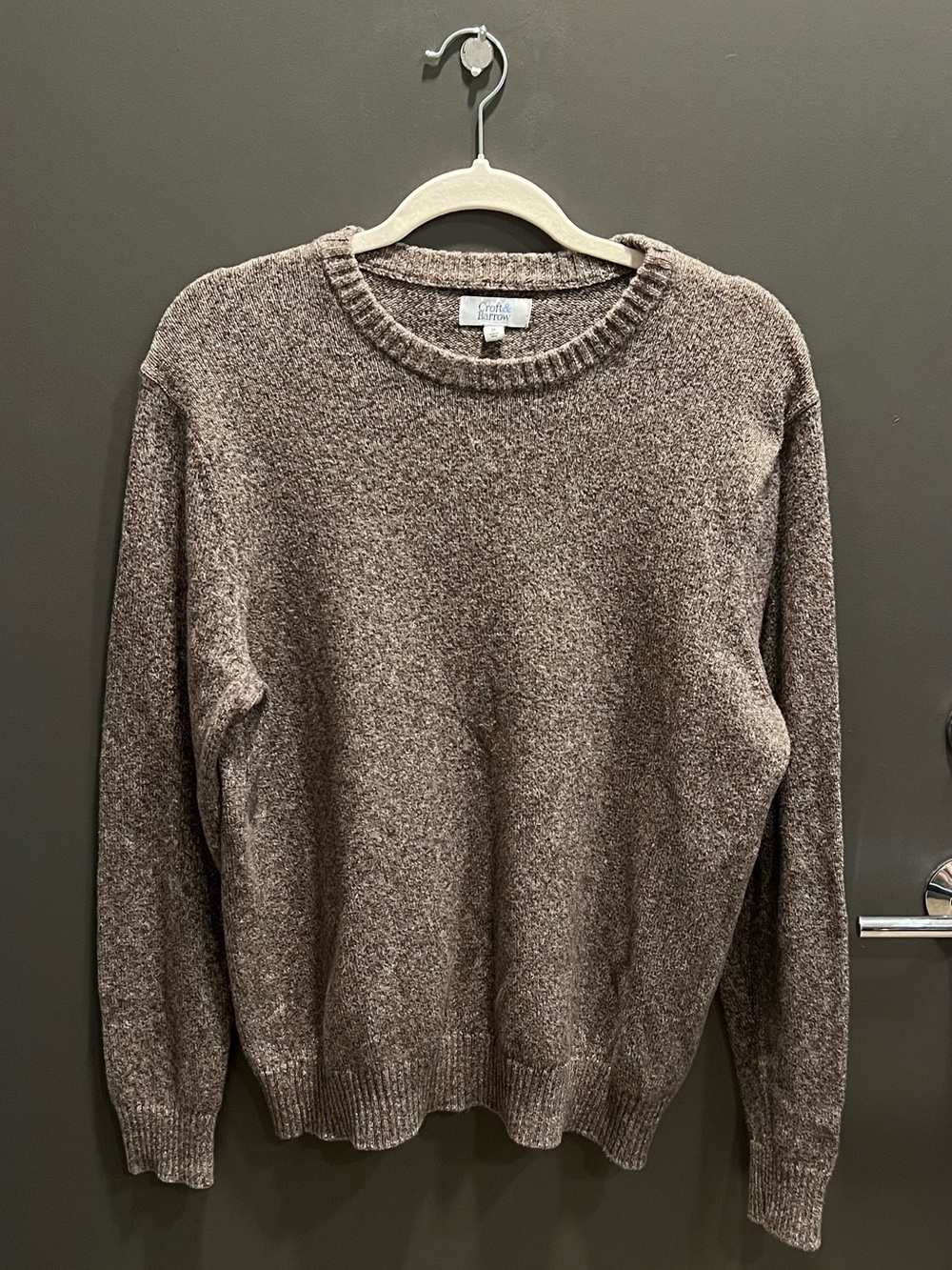 Croft & Barrow Brown Marled Knit Crewneck Sweater – Size Medium